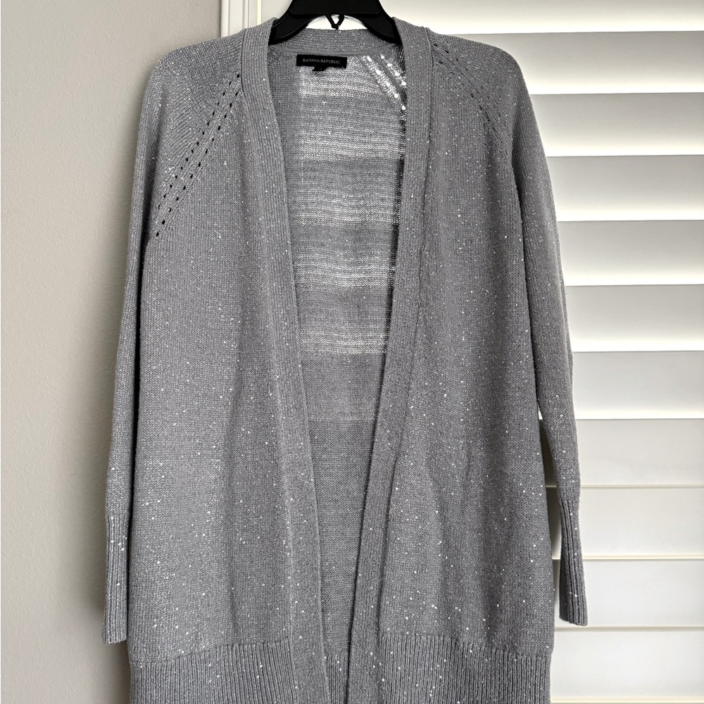 Banana Republic Sparkling Gray Cardigan